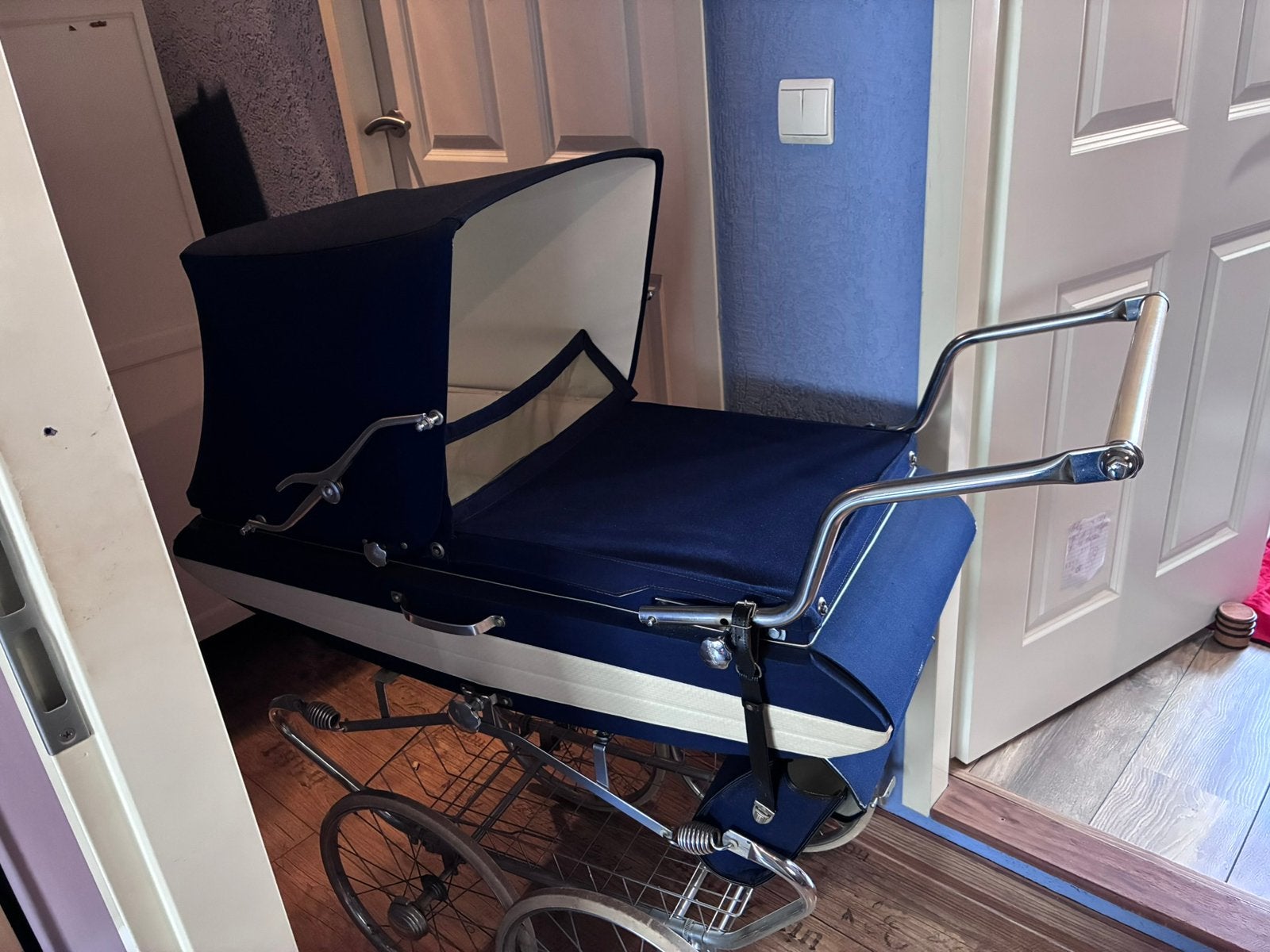 Mutsaerts Jaren '70 Kinderwagen - Vintage Blauw, Ophalen, Gebruikt, Kinderwagen, Overige merken