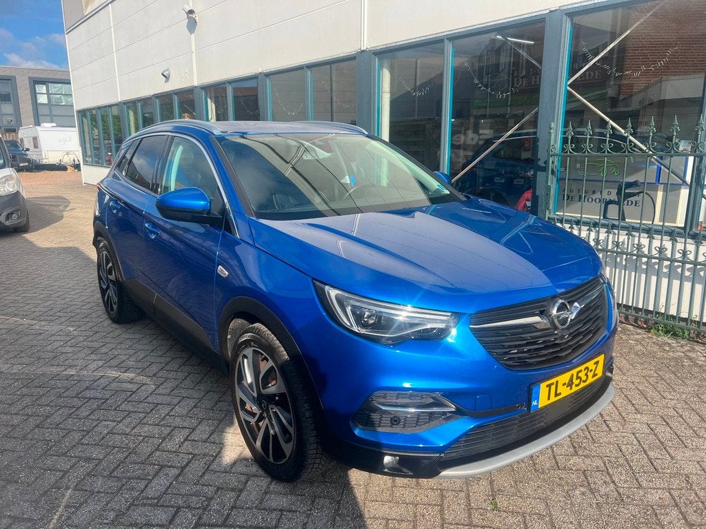Opel Grandland X 1.2 Turbo VOL SPORTLEER STOELKOELING ECC AI, Auto's, Opel, Voorwielaandrijving, Gebruikt, 1199 cc, Blauw