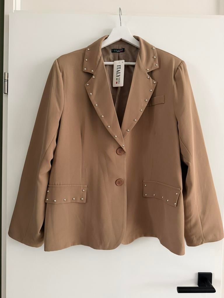 Blazer met studs, Maat 38/40 (M), Bruin, Nieuw, Ophalen of Verzenden