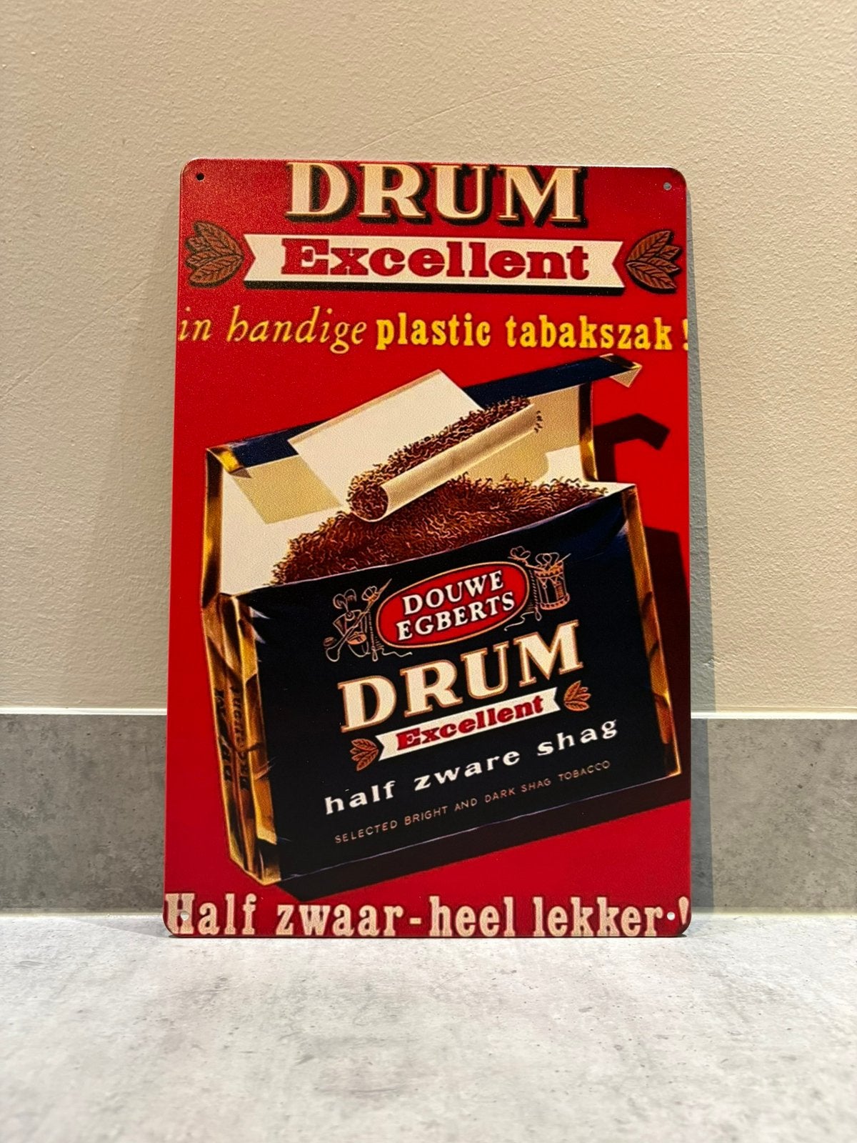 Mancave Bar Café Wanddecoratie metalen bordje merk Drum Shag, Ophalen of Verzenden, Zo goed als nieuw, Reclamebord