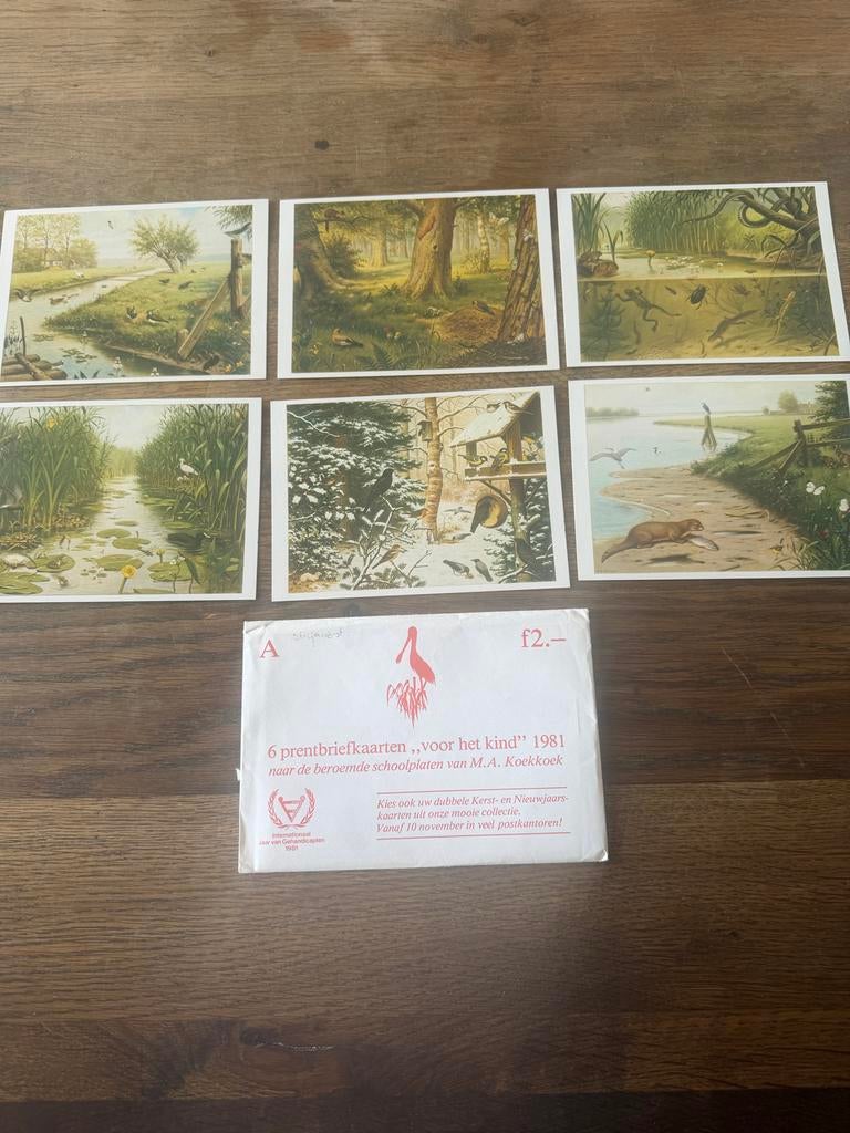 6 Prentbriefkaarten 1981 M.A. Koekkoek, Ophalen of Verzenden, 1980 tot heden, Ongelopen
