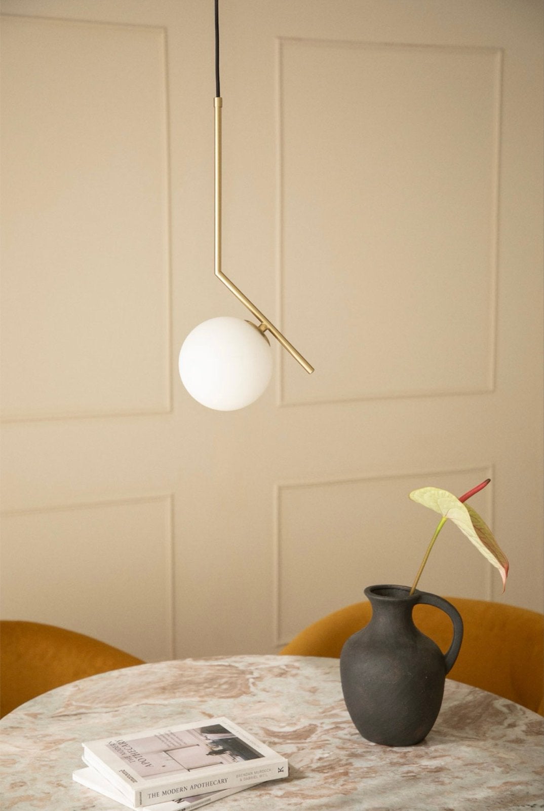 Linorayle Hanglamp Goud met Glazen Bol van Sklum - Nieuw, Ophalen, Nieuw, Glas, Modern japandi