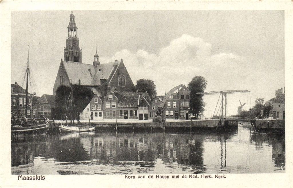 Maassluis - Korn van de Haven met de Ned. Herv. Kerk - 1931, Verzenden, 1920 tot 1940, Gelopen, Zuid-Holland