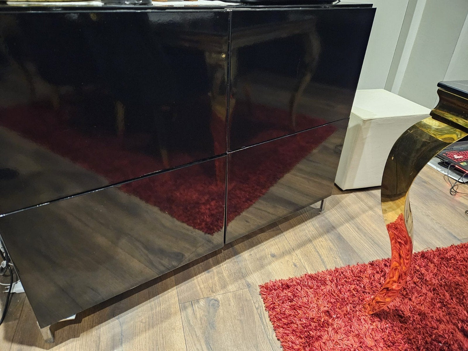 dressoir hoogglans zwart met 4 opbergvakken, Ophalen, 25 tot 50 cm