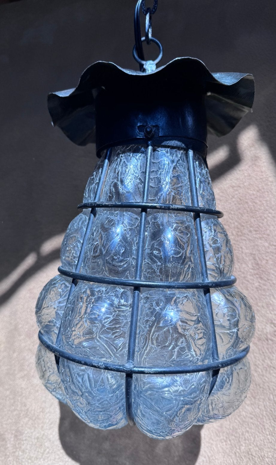 Vintage Venetiaanse Kooilamp –Murano Skansen Stijl Hanglamp, Huis en Inrichting, Ophalen, Gebruikt, Glas