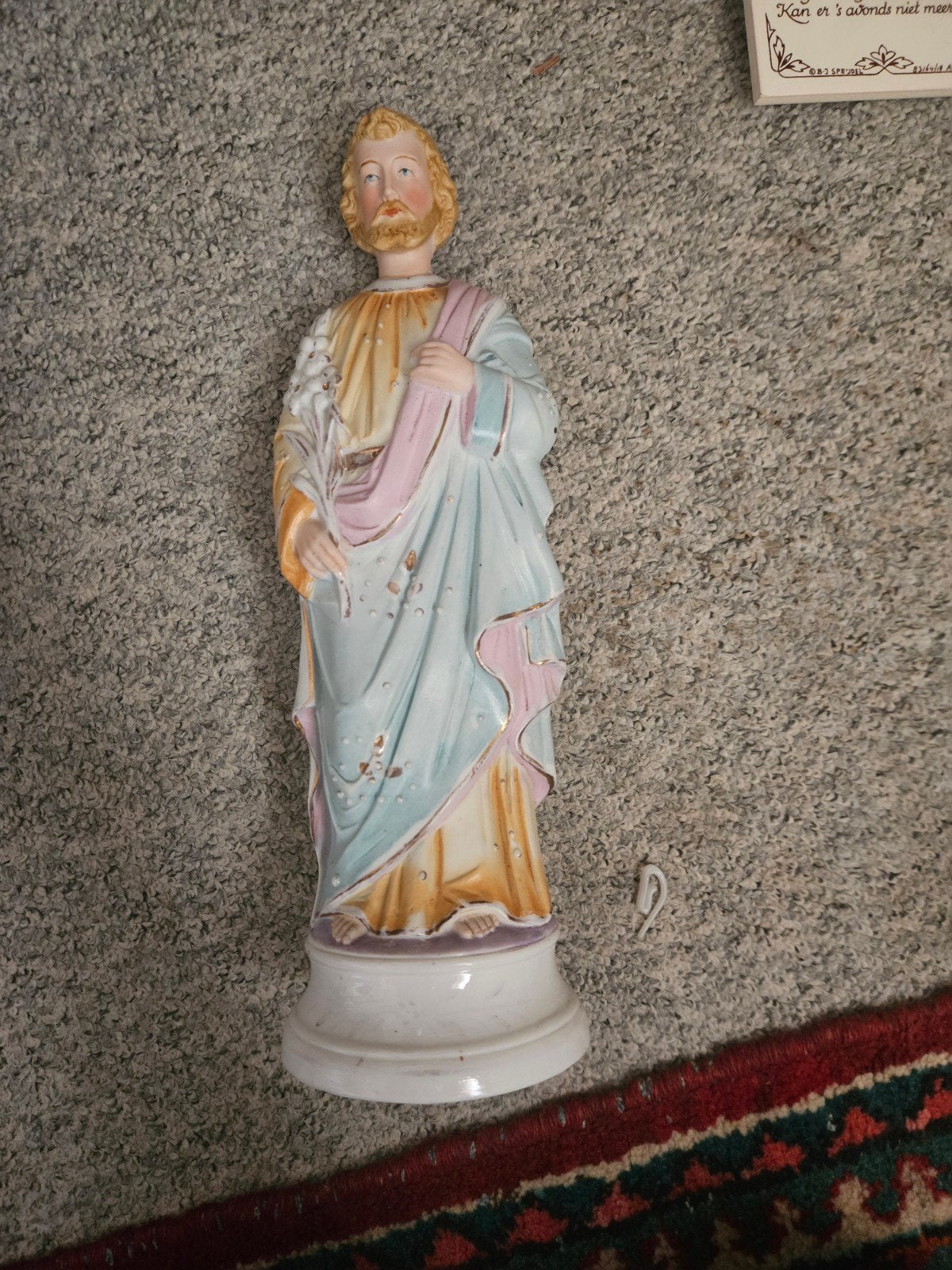 Antiek beeldje van Sint Jozef, Ophalen of Verzenden