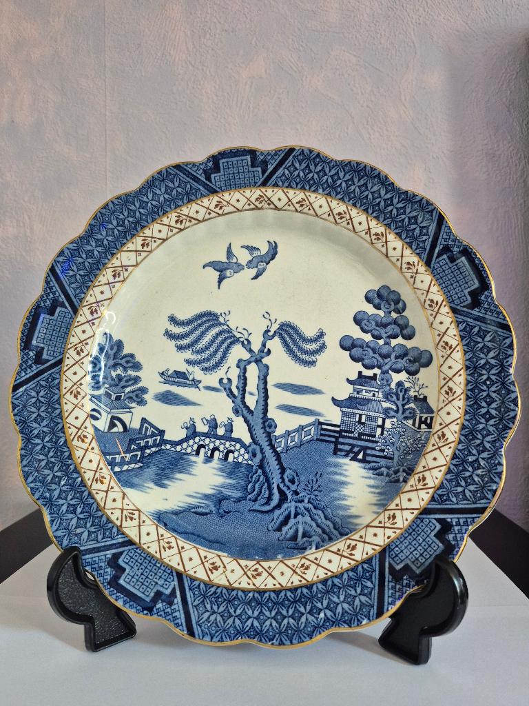 Prachtig Real Old Willow A8025 Bord - Vintage Blauw en Wit, Ophalen