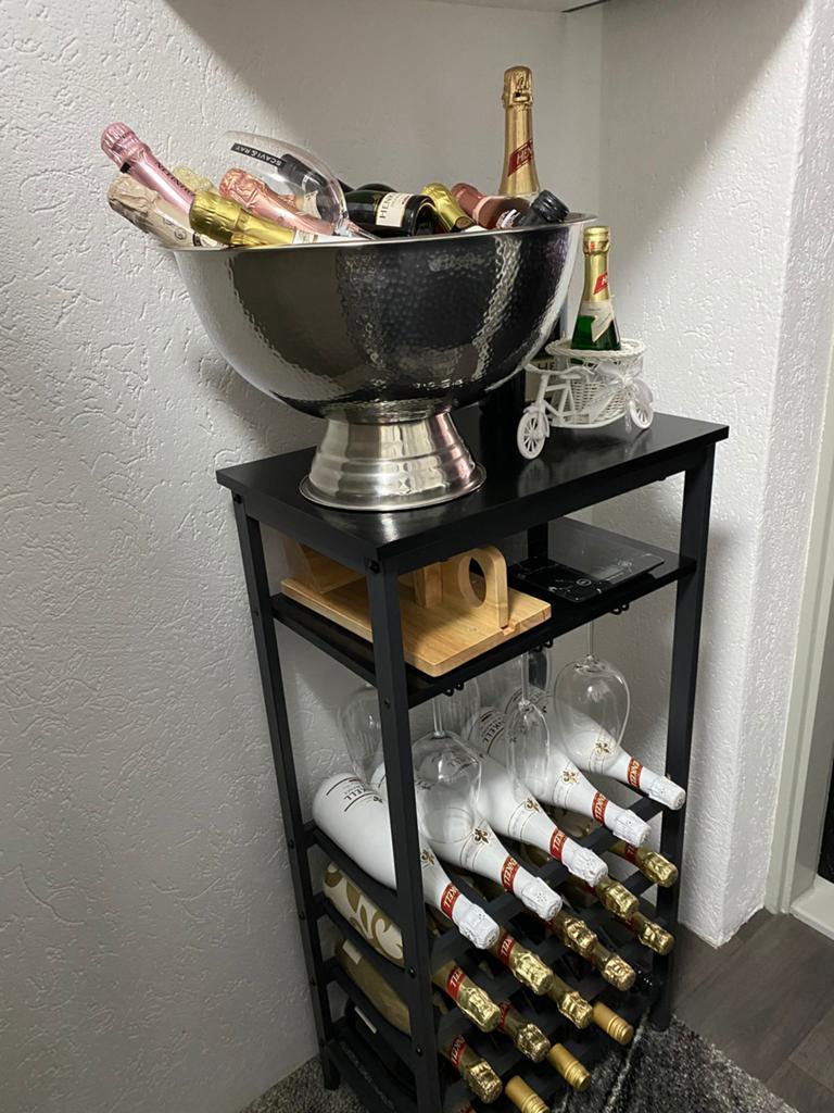 Wijnrek inclusief champagne - sekt, Ophalen, 15 tot 25 flessen, Zo goed als nieuw, Metaal
