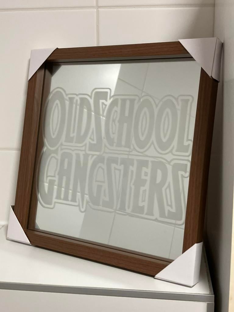 Oldschool Gangsters Spiegel Early Rave Hardcore Noculan, Minder dan 50 cm, Gebruikt, Vierkant, Ophalen of Verzenden
