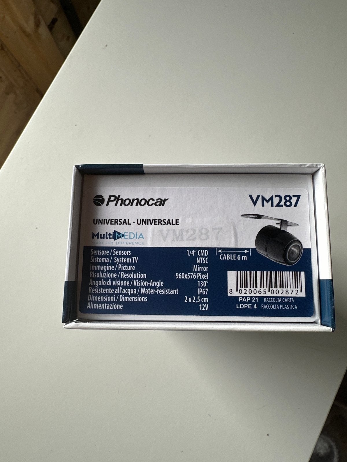 Phonocar VM287 Achteruitrijcamera - Nieuw in doos, Verzenden, Nieuw