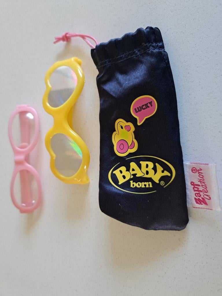 Baby born bril en zonnebril met zakje, Ophalen of Verzenden, Gebruikt, Babypop