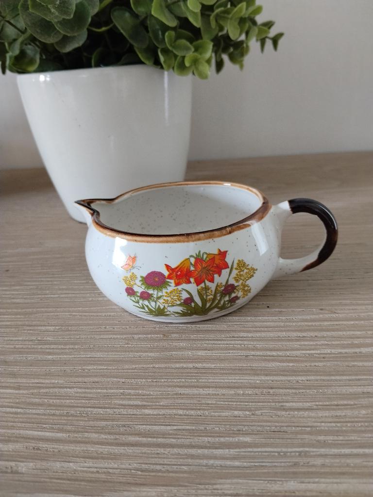 vintage keramisch melkkannetje wild flowers, Huis en Inrichting, Keuken | Servies, Keramiek, Overige typen, Ophalen of Verzenden