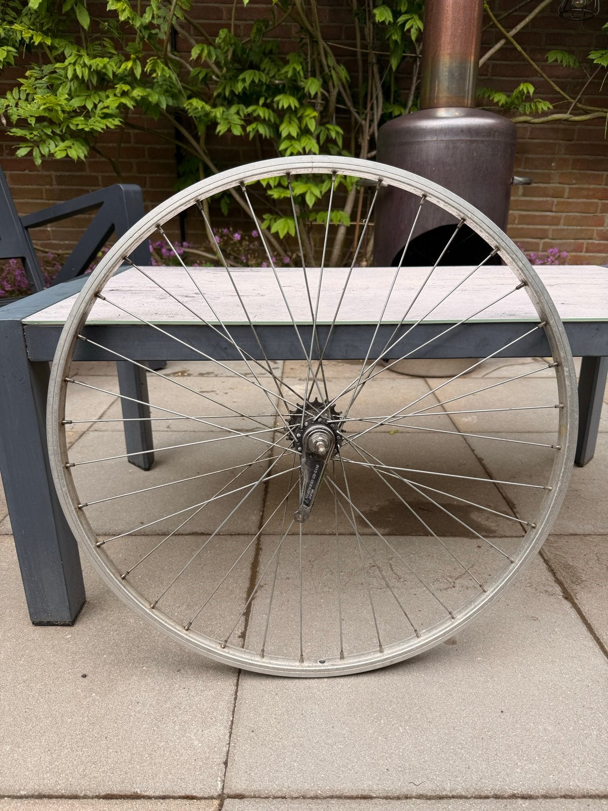 Achterwiel met terugtraprem - Shimano CB-E110, Gebruikt, Staal, Stadsfiets, Ophalen