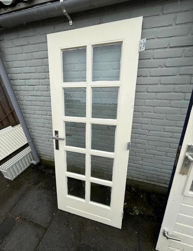 Binnendeur met glas - Kleine beschadigingen, Ophalen, Gebruikt, 80 tot 100 cm, Binnendeur