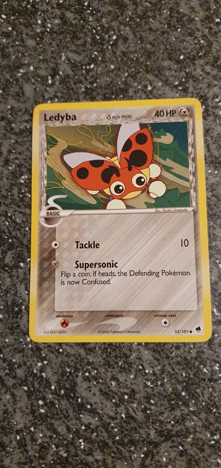 Ledyba 53/101 EX Dragon Frontiers Pokémon Kaart, Ophalen of Verzenden, Gebruikt, Losse kaart