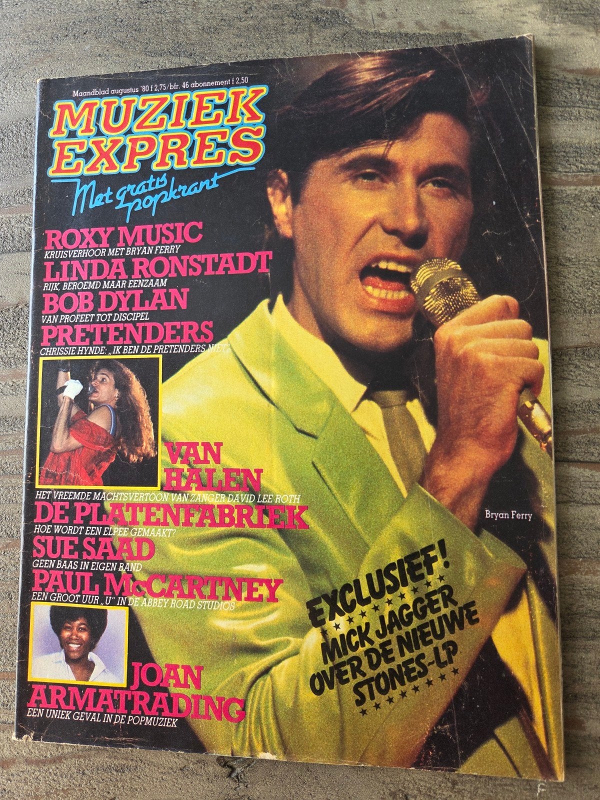 Muziek Expres augustus '80 - Bryan Ferry cover, Boeken, Tijdschriften en Kranten, Ophalen of Verzenden, Gelezen, Muziek, Film of Tv