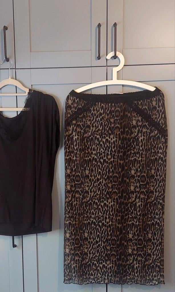 Panterlook maxi rok mt 42 nieuw merk melrose, Bruin, Verzenden, Maat 42/44 (L), Nieuw