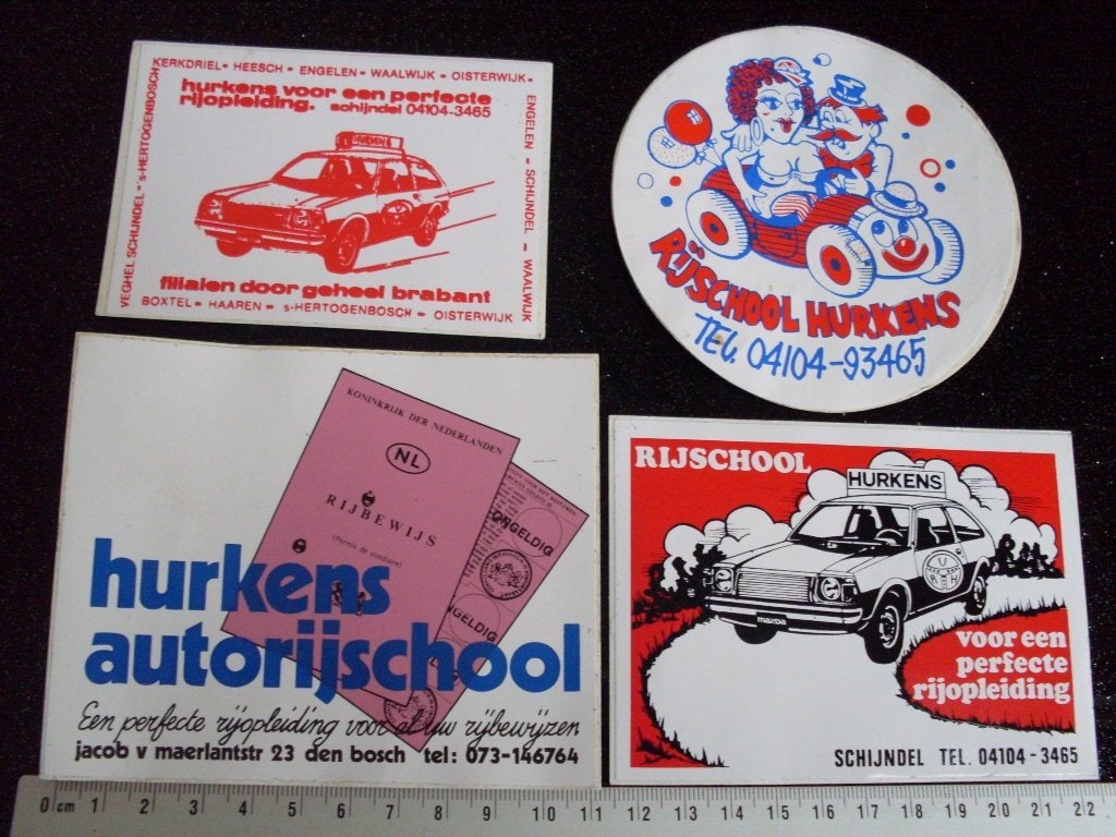9x sticker autorijschool Hurkens schijndel logo, Verzenden, Zo goed als nieuw, Bedrijf of Vereniging
