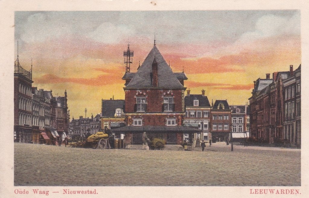 18625 Oude waag Nieuwestad Leeuwarden Friesland Stiens, Verzenden, 1920 tot 1940, Ongelopen, Friesland