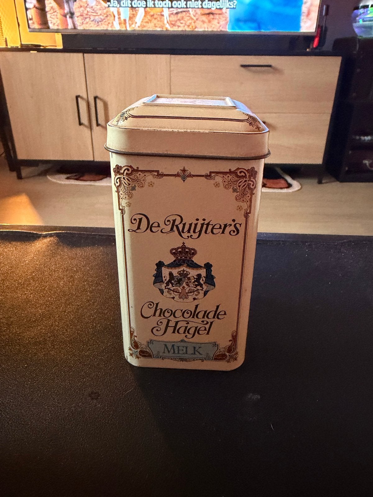 Vintage De Ruijter's Chocolade Hagel Melk Blik, Verzamelen, Ophalen of Verzenden, Gebruikt, Overige, Overige merken