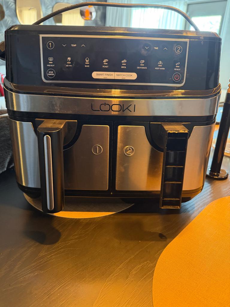 Looki Dual Zone Airfryer - Zo goed als nieuw, Witgoed en Apparatuur, Airfryers, Ophalen of Verzenden, Gebruikt, Airfryer, 1500 gram of meer