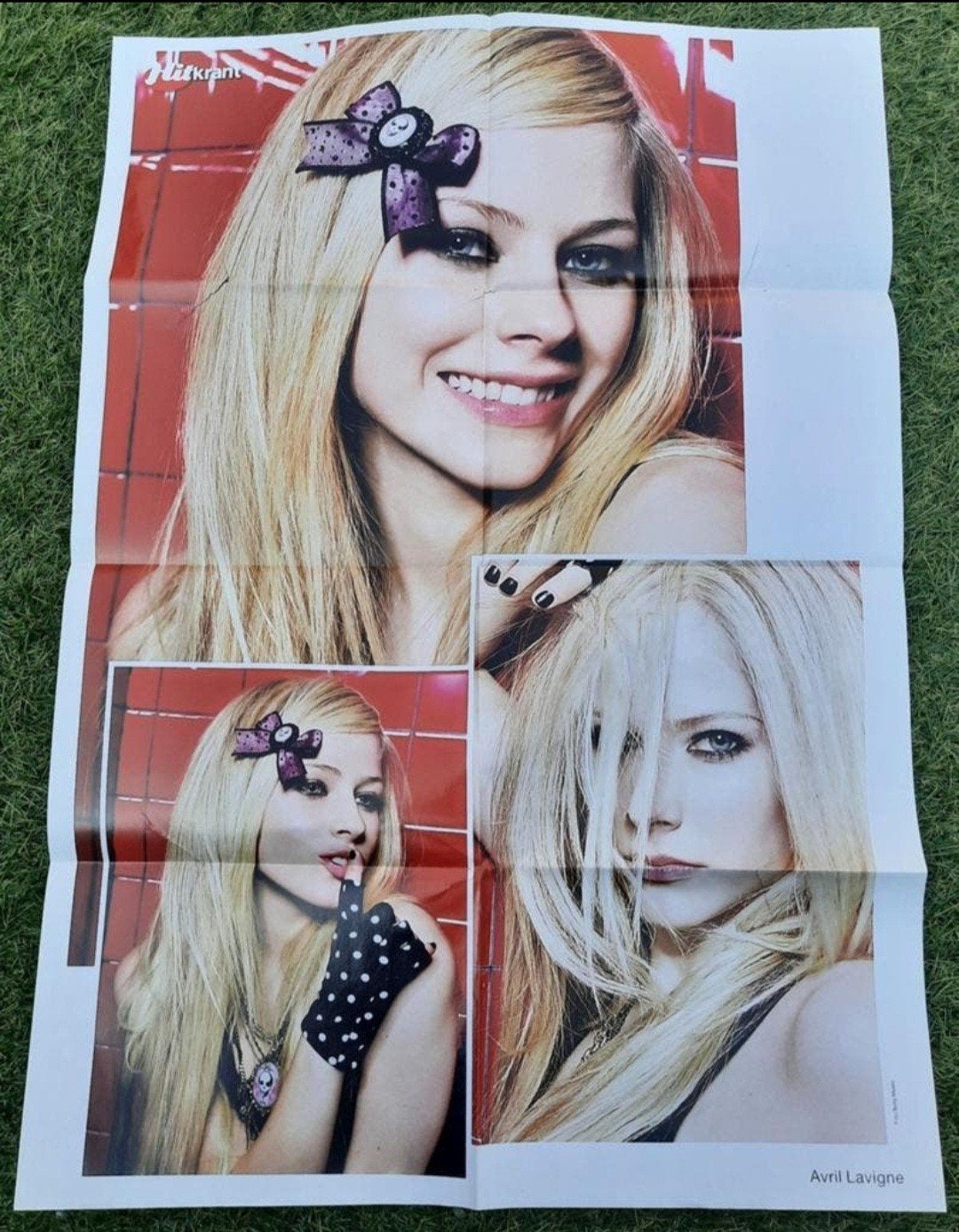 Grote Poster Hitkrant 2008 Avril Lavigne / Chris Brown, Ophalen of Verzenden, Gebruikt, A1 t/m A3, Muziek
