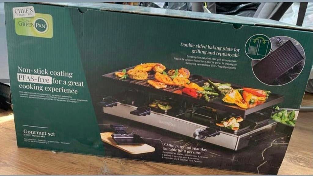 GreenPan Gourmet Set: Raclette & Teppanyaki voor 8 personen, Ophalen of Verzenden, Nieuw, 8 personen of meer