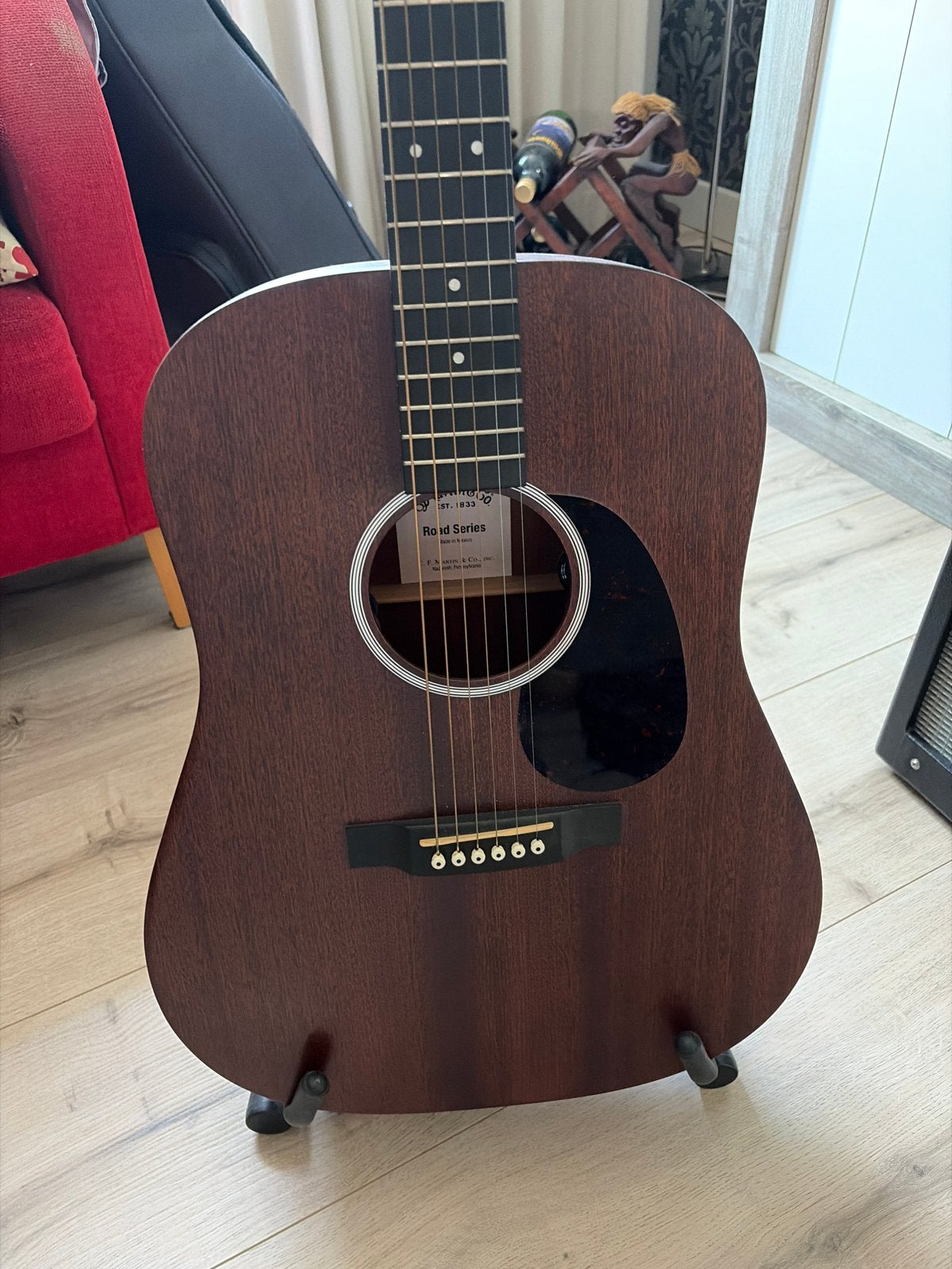 Martin D10-e Road Series Sapele akoestische gitaar, Ophalen, Zo goed als nieuw, Western- of Steelstringgitaar, Met (piezo-)element