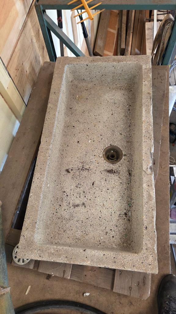 Terrazo wasbak, Ophalen, Gebruikt, 50 tot 100 cm, Minder dan 100 cm