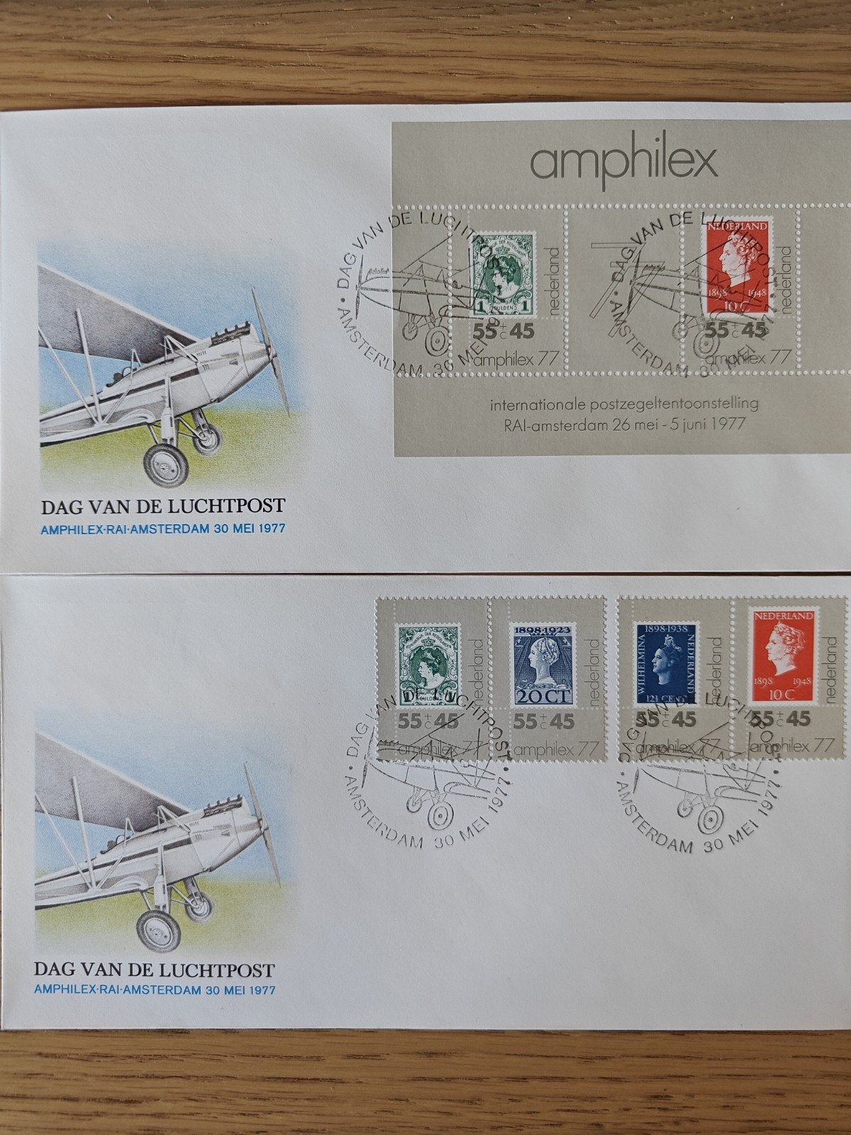 Dag van de Luchtpost Amphilex 1977 Eerste Dag Enveloppen, Verzamelen, Ophalen of Verzenden