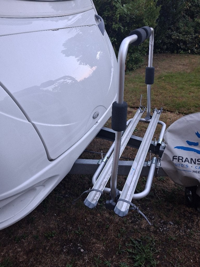 Fietsendrager voor dissel caravan, Ophalen, 2 fietsen, Gebruikt, Fietsendrager-accessoire
