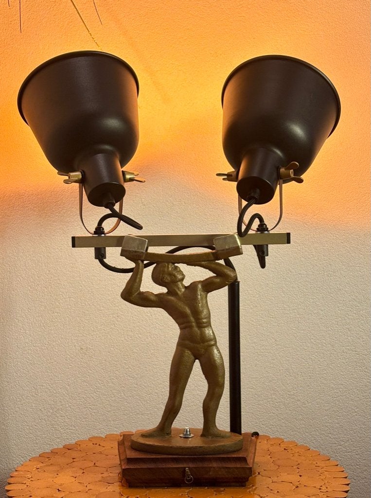Tafellamp “Atlas”, 57 cm, Gebruikt, Goud, Inclusief lichtbron