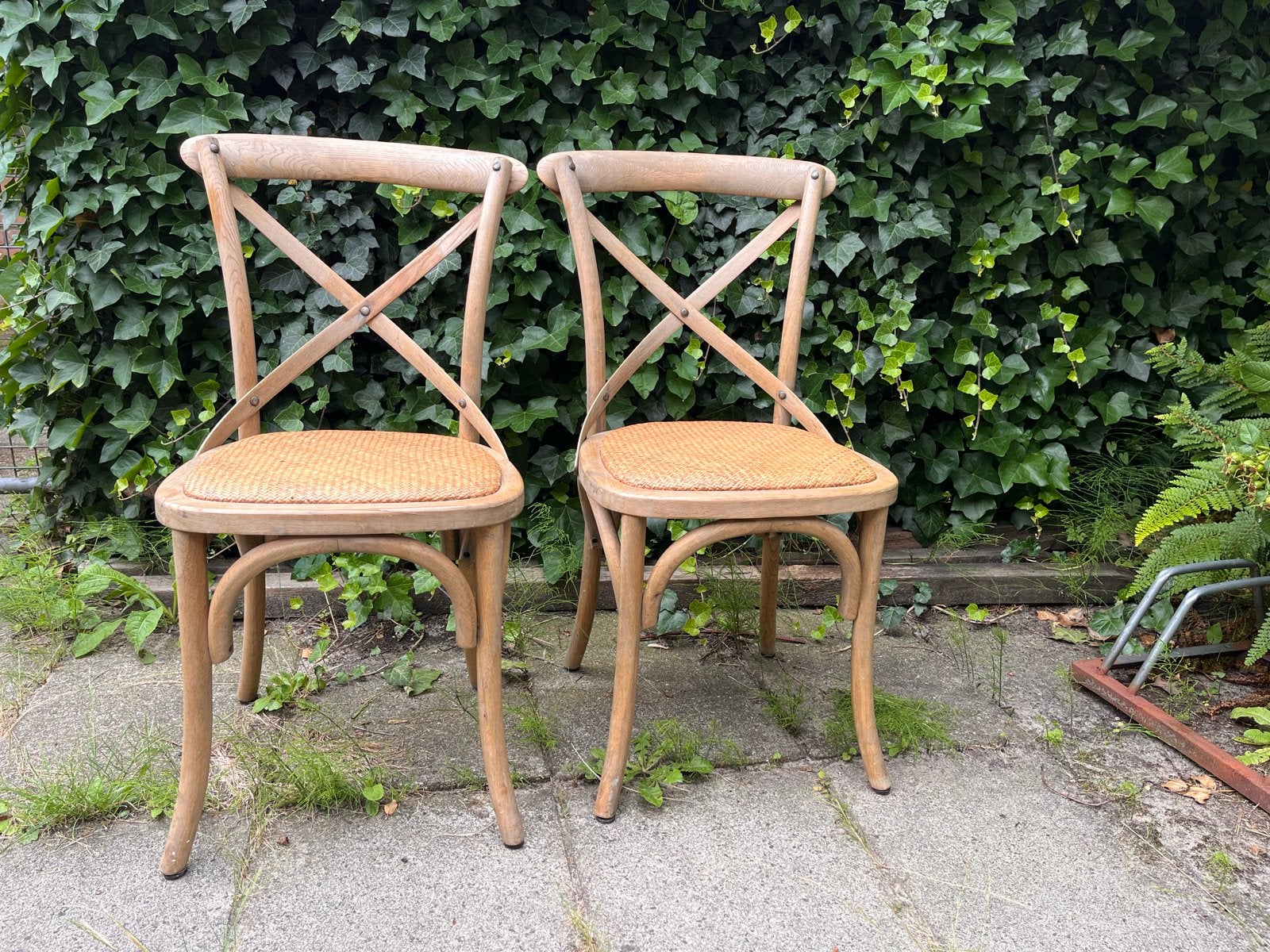 2 klassieke stoeltjes Biscottini met rotan zitting, Ophalen, Gebruikt, Twee, Overige kleuren