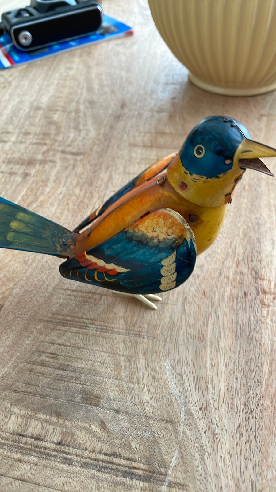 Blikken vogel, Antiek en Kunst, Antiek | Speelgoed, Ophalen of Verzenden