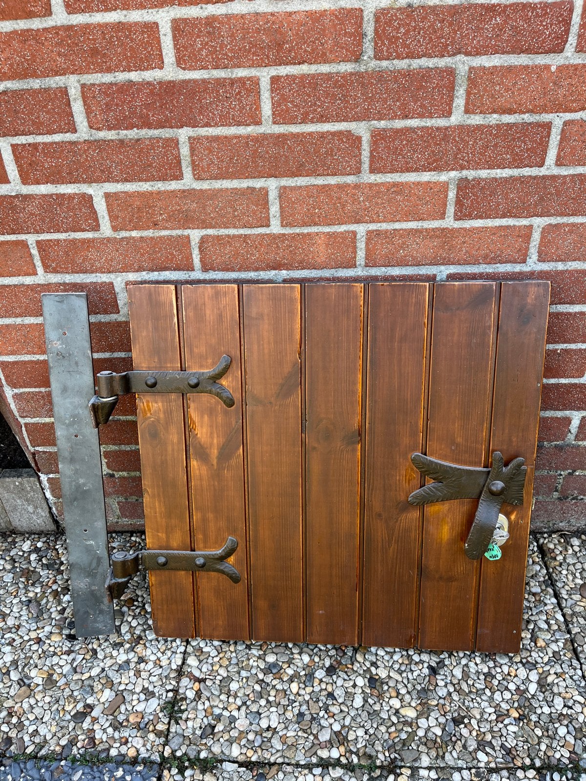Decoratieve houten deur met smeedijzeren beslag, Ophalen, Gebruikt, Minder dan 80 cm, Overige typen