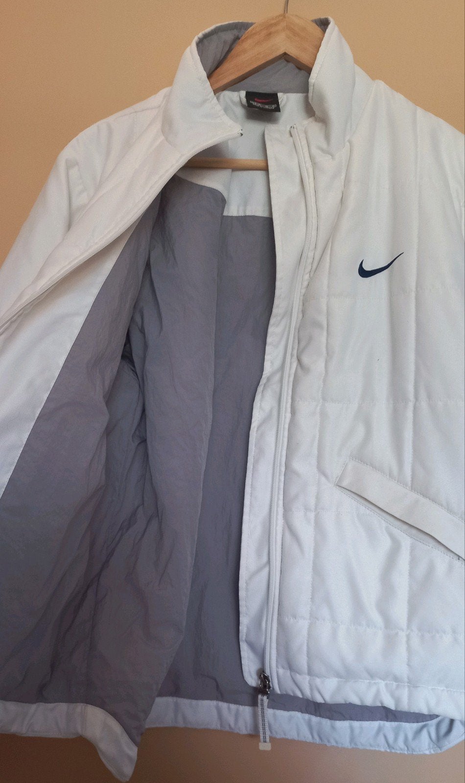 Vintage Nike Gewatteerde Jas / Puffer Jacket Wit - Maat M, Kleding | Dames, Maat 38/40 (M), Wit, Nike, Ophalen of Verzenden