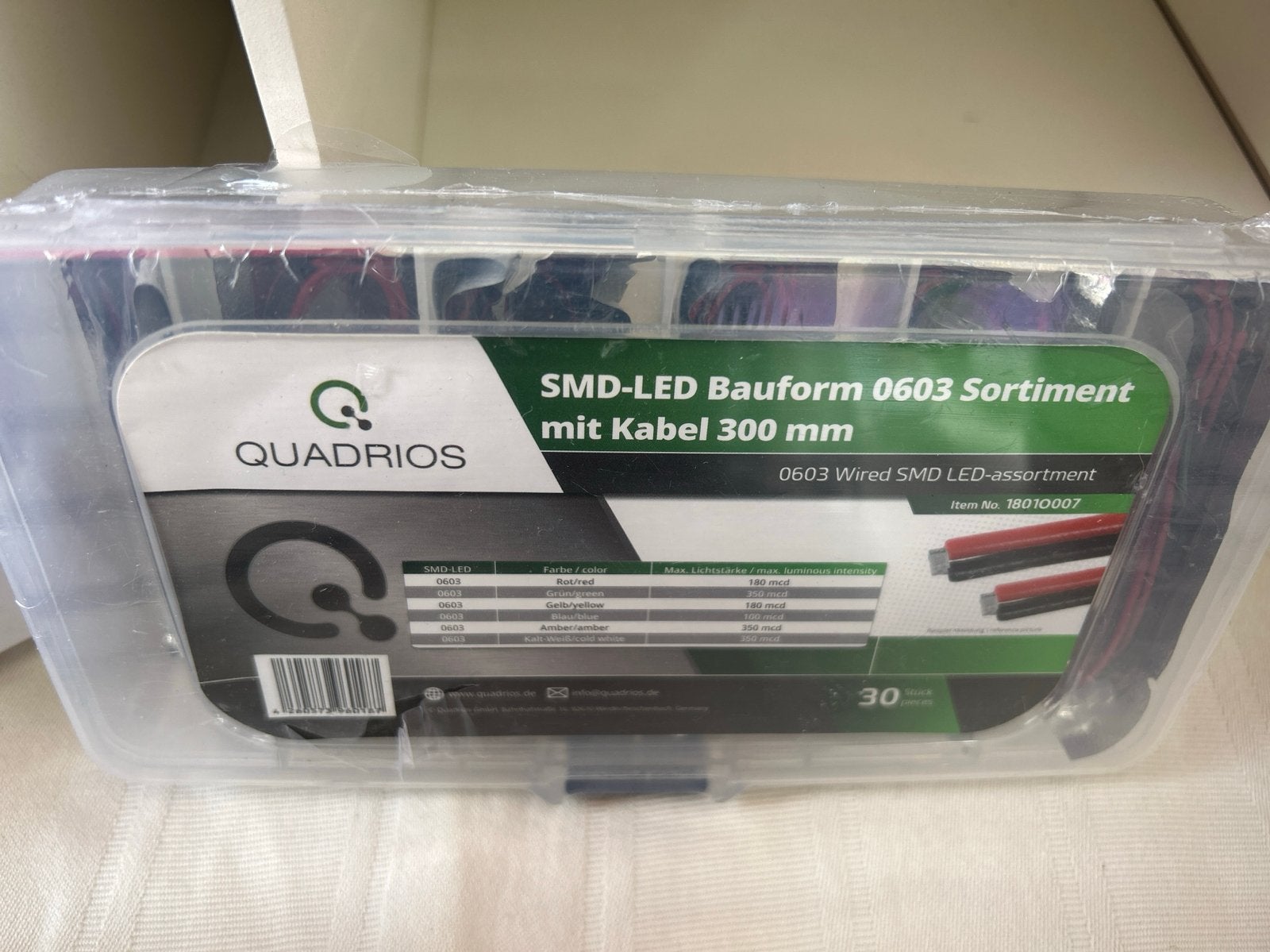 QUADRIOS SMD-LED Bouwvorm 0603 Assortiment met Kabel, Hobby en Vrije tijd, Ophalen of Verzenden, Nieuw