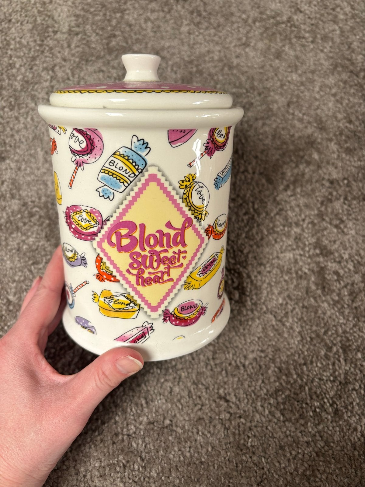 Blond Amsterdam Snoeppot - Zo goed als nieuw, Zo goed als nieuw, Voorraadpot, Steen/keramiek, Meerkleurig