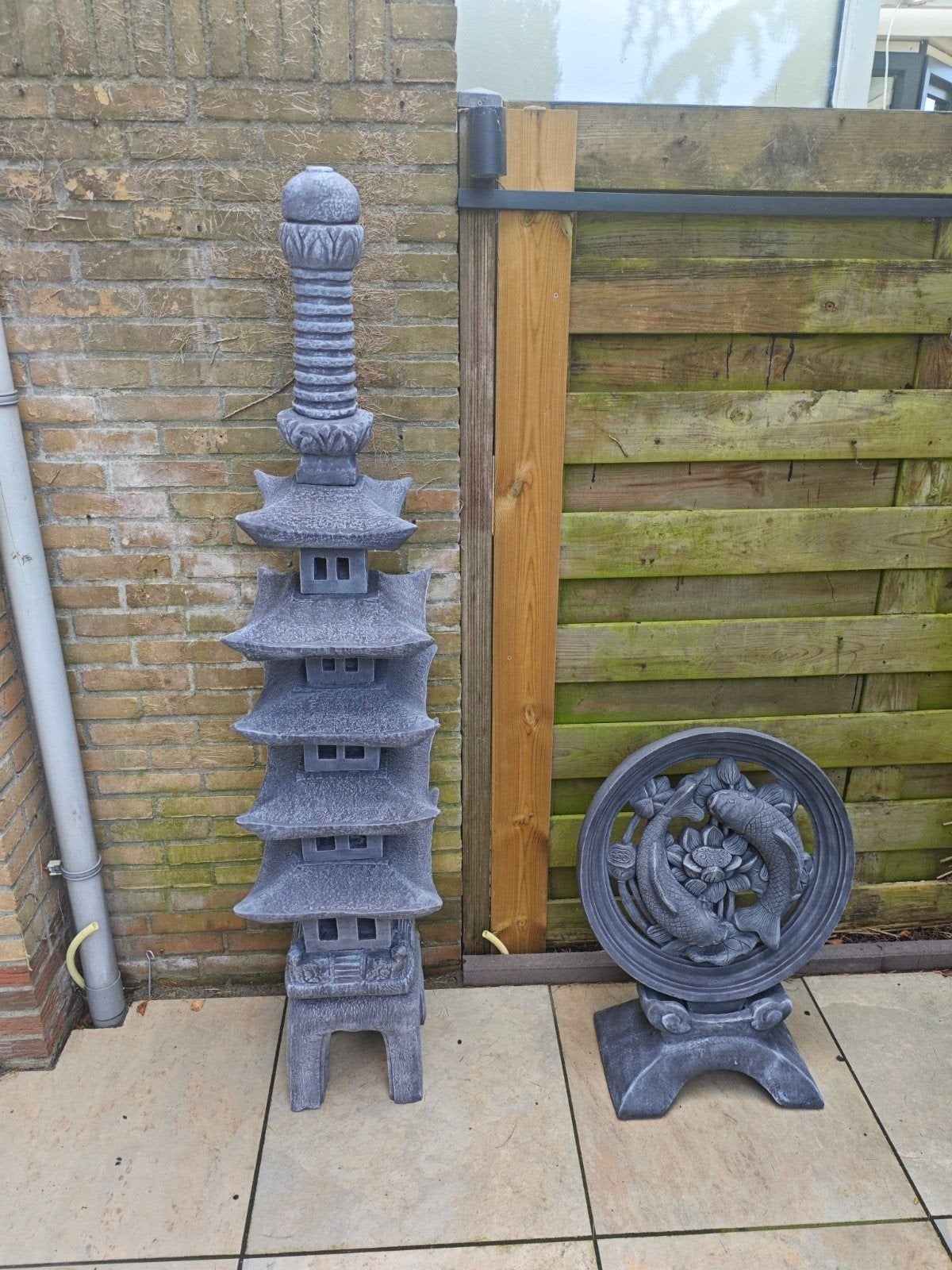 Japanse pagode van hard beton - 175 cm hoog, Ophalen, Gebruikt, Beton, Overige typen