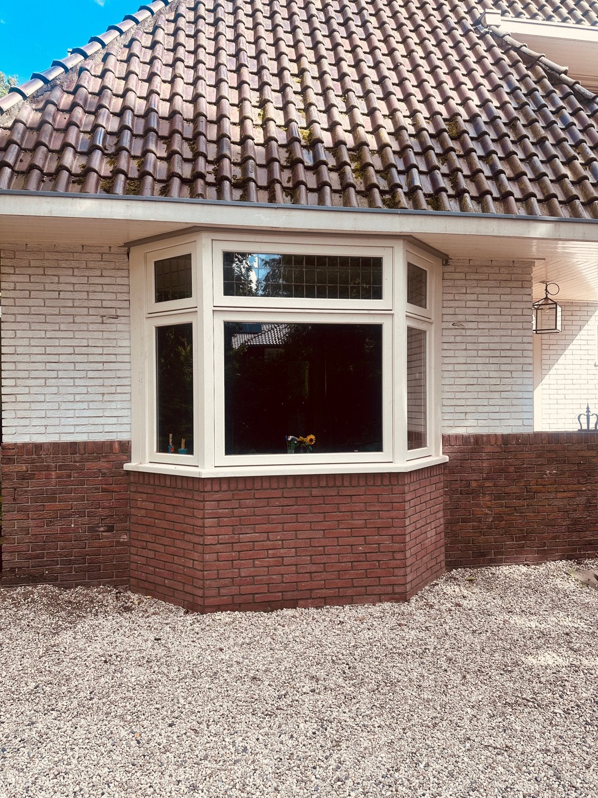 Erker van wit composietmateriaal met dubbel glas, Ophalen, Gevelraam of Ruit