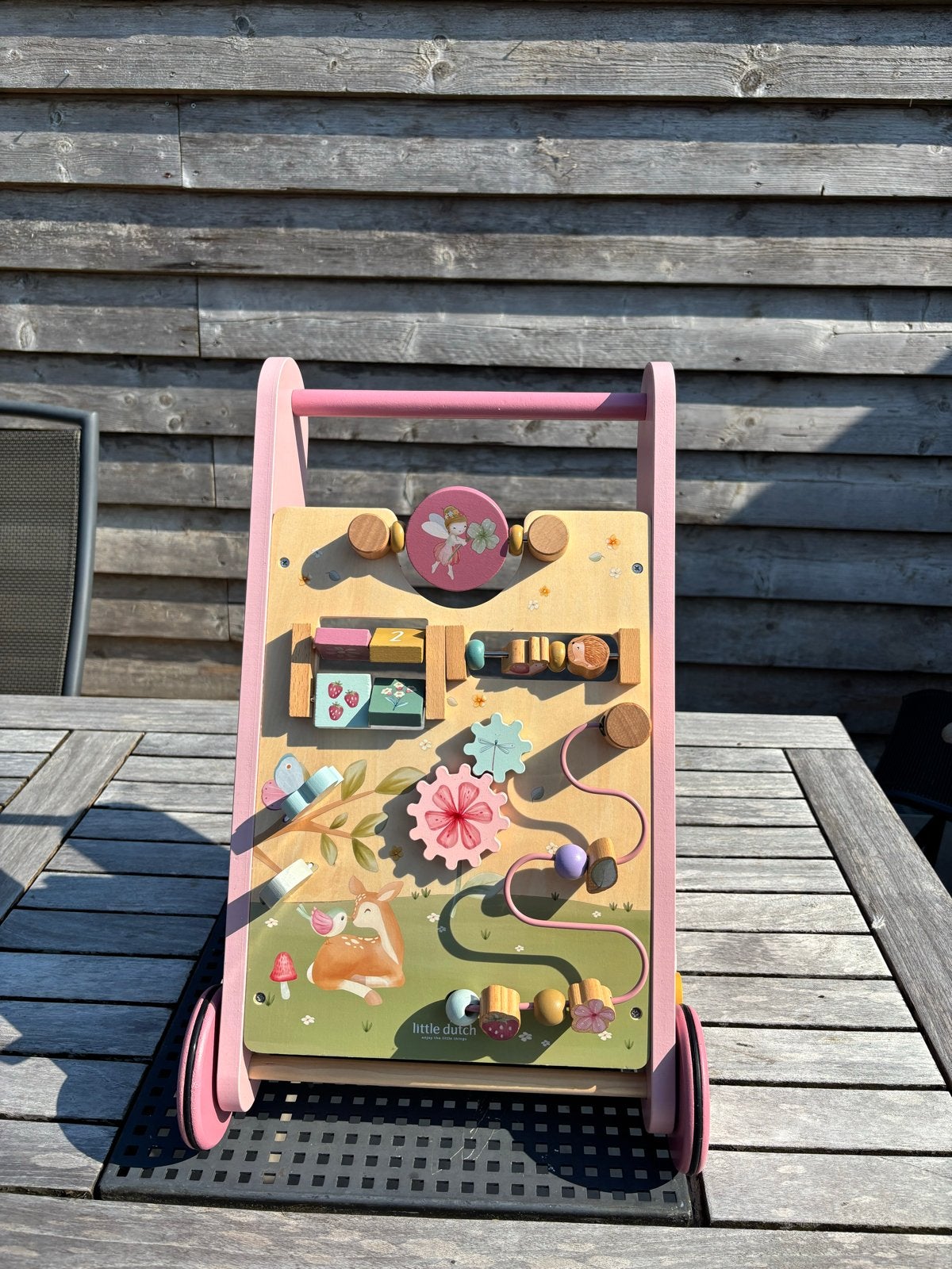 Little Dutch Loopwagen Roze - Houten Baby Walker, Ophalen, Gebruikt, Overige typen, Met wieltjes