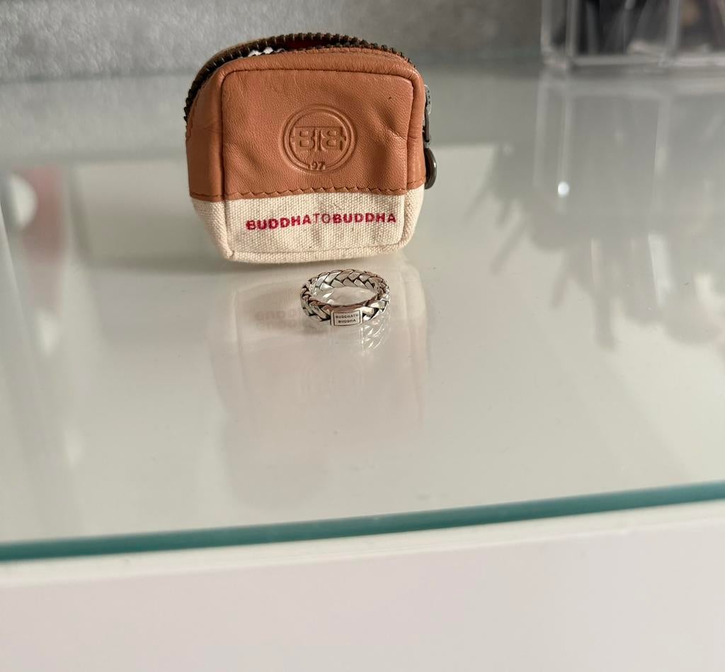 Buddha to buddha ring (small), Ophalen of Verzenden, Dame, Zilver, Kleiner dan 17