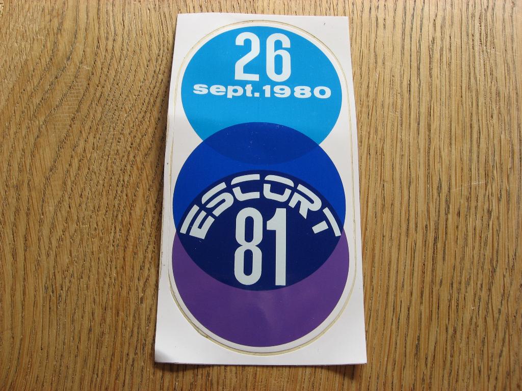 Ford Escort 81 Vintage Sticker 26 September Voorstelling, Ophalen, Nieuw, Auto of Motor