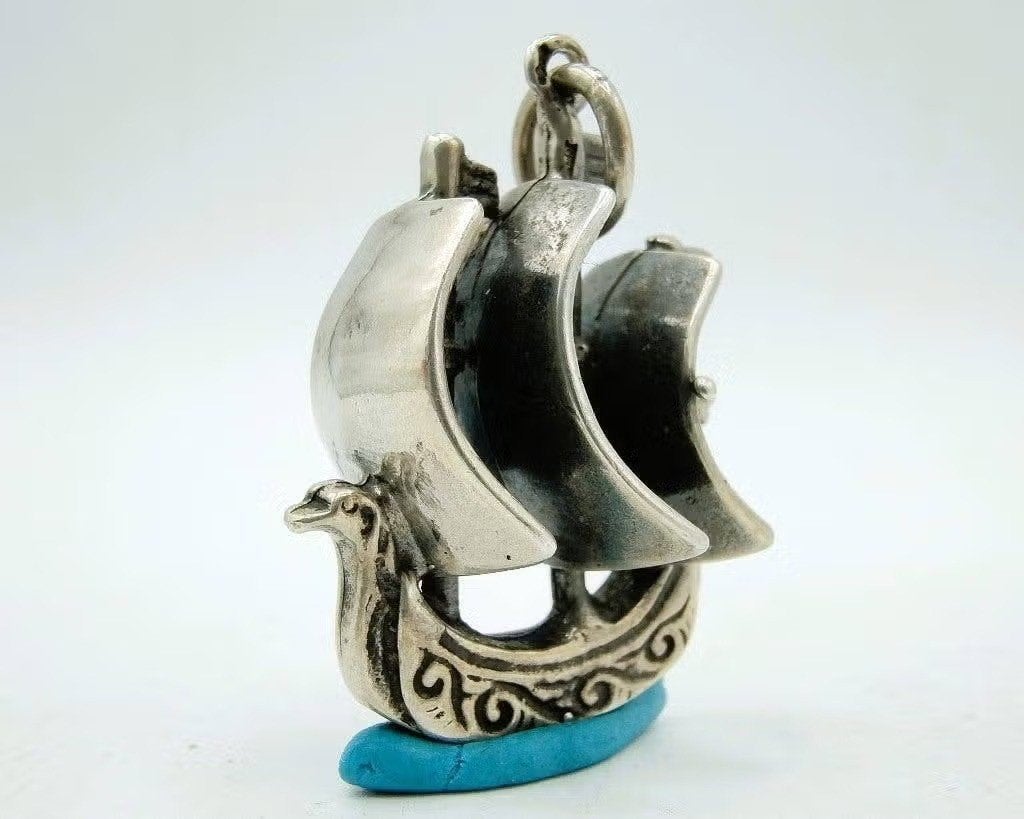 Zilveren kettinghanger boot / driemaster, 835, Info@zilverwebsite.nl, Verzenden, Zo goed als nieuw, Zilverwebsite.nl