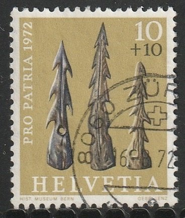 Zwitserland 1972 971 Pro Patria 10c, Gest, Ophalen of Verzenden, Gestempeld
