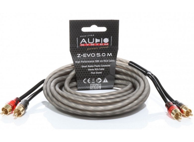 Audio System Z-EVO 5.0 RCA / Tulp kabel 5 Meter, Auto diversen, Info@optimount.nl, Nieuw, Ophalen of Verzenden, Anholtseweg 48A 7091 HB DINXPERLO