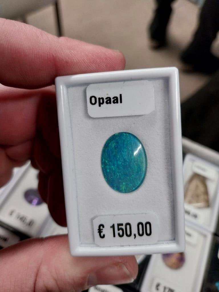 Grote groen blauwe triplet opaal, Ophalen of Verzenden, Zo goed als nieuw