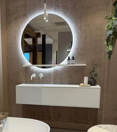 Looox badmeubel Wooden facet Deco 150 cm - showmodel, Huis en Inrichting, Badkamer | Badkamermeubels, Nieuw, Overige typen, Minder dan 100 cm