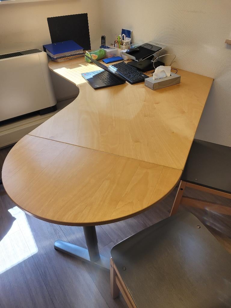 Bureau hoek (boemerang vorm) ikea galant, Ophalen, Gebruikt, In hoogte verstelbaar, 150 cm