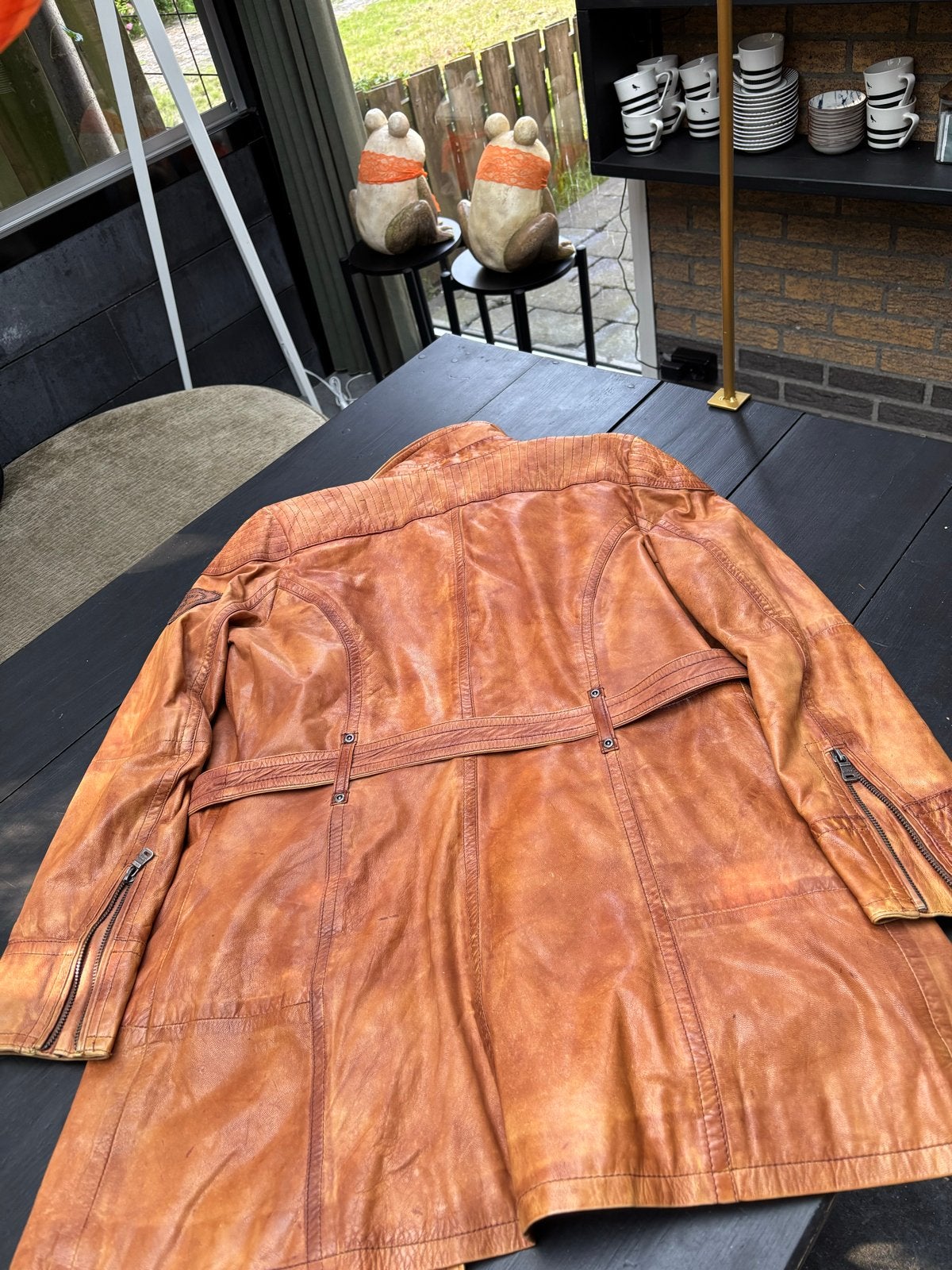 Vintage Leren Jas - Gipsy Fashion, Ophalen of Verzenden, Gedragen, Maat 46/48 (XL) of groter, Bruin